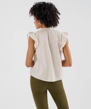 Blouse manches courtes à rayures en gaze de coton femme vue3 - GEMO(FEMME PAP) - GEMO