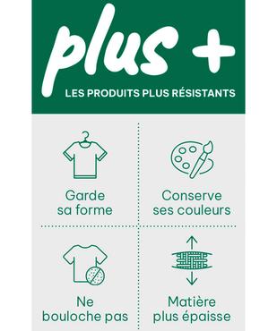 Tee-shirt manches courtes et col rond uni en coton résistant femme vue6 - GEMO(FEMME PAP) - GEMO