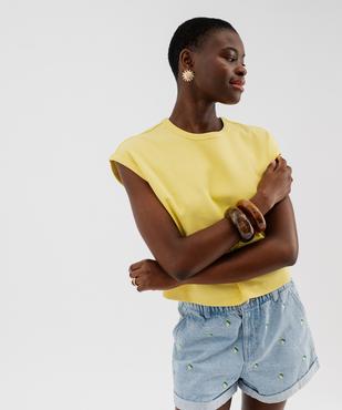Tee-shirt sans manches en maille côtelée coupe oversize femme vue1 - GEMO 4G FEMME - GEMO