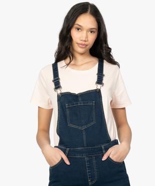Salopette en jean pour femme coupe slim vue2 - GEMO (JEAN) - GEMO