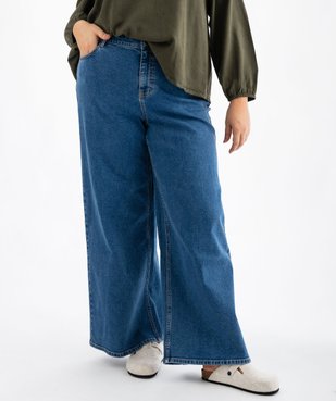 Jean wide leg en coton stretch femme grande taille vue2 - GEMO (G TAILLE) - GEMO