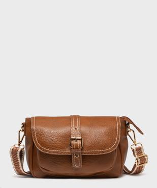 Sac besace souple et grainé à bandoulière fantaisie amovible femme vue2 - GEMO (ACCESS) - GEMO