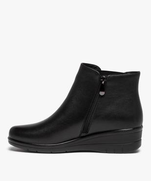 Boots femme confort unies à talon compensé vue3 - GEMO (CONFORT) - GEMO