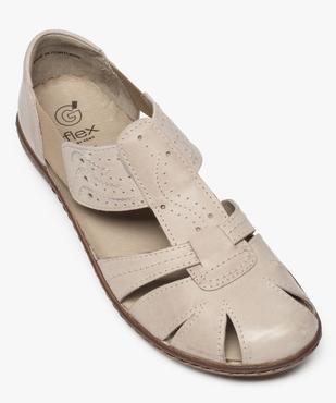 Sandales femme confort dessus cuir à brides élastiquées vue5 - GEMO (CONFORT) - GEMO