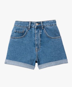 Short en jean ample à revers femme vue4 - GEMO(FEMME PAP) - GEMO