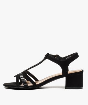 Sandales femme à talon avec brides et strass vue3 - GEMO(URBAIN) - GEMO
