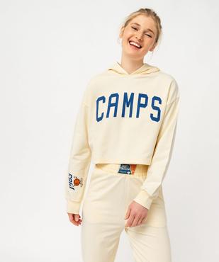 Sweat à capuche court imprimé femme - Camps United vue1 - CAMPS - GEMO