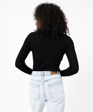 Pull en maille côtelée à col montant femme vue3 - GEMO 4G FEMME - GEMO