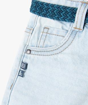 Jean délavé avec ceinture tressée bébé garçon - LuluCastagnette vue3 - LULUCASTAGNETTE - GEMO