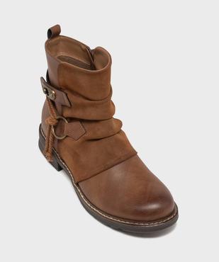 Boots zippées à tige plissée femme vue5 - EMILIA ROSA - GEMO