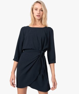 Robe femme unie avec bas forme portefeuille vue1 - GEMO(FEMME PAP) - GEMO