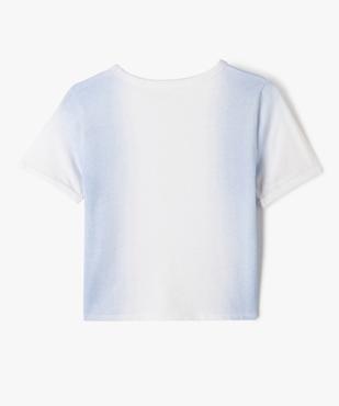 Tee-shirt à manches courtes coupe courte effet tie and dye fille vue4 - GEMO 4G FILLE - GEMO