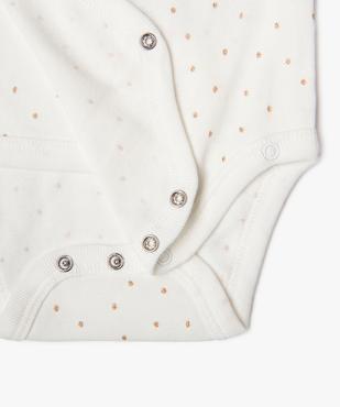 Body manches courtes fermeture croisée bébé fille (lot de 3) vue3 - GEMO 4G BEBE - GEMO