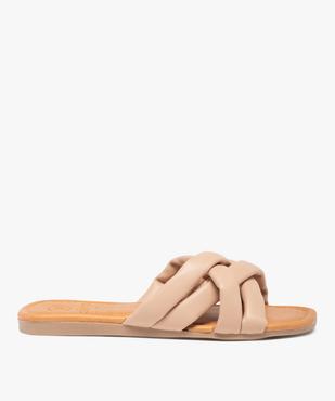 Mules femme à talon plat et brides unies rembourrées vue1 - GEMO (CASUAL) - GEMO