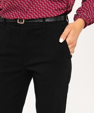 Pantalon en toile extensible coupe slim avec ceinture femme vue2 - GEMO(FEMME PAP) - GEMO