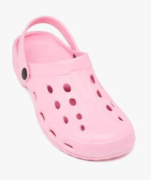 Sabots souples femme unis avec dessus perforé et bride mobile vue5 - GEMO (PLAGE) - GEMO