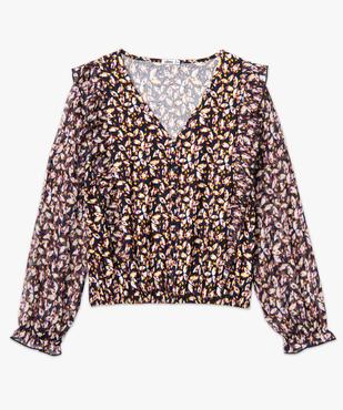 Tee-shirt femme avec manches en voile et volants vue4 - GEMO(FEMME PAP) - GEMO