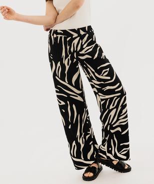 Pantalon fluide imprimé coupe large femme vue1 - GEMO 4G FEMME - GEMO