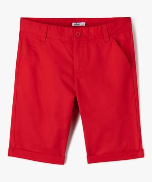 Bermuda en toile avec revers cousus garçon vue1 - GEMO (JUNIOR) - GEMO