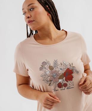 Chemise de nuit en jersey imprimé femme grande taille vue4 - GEMO 4G FEMME - GEMO