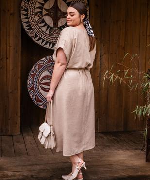 Robe chemise en maille fluide à taille élastiquée femme grande taille vue1 - GEMO (G TAILLE) - GEMO