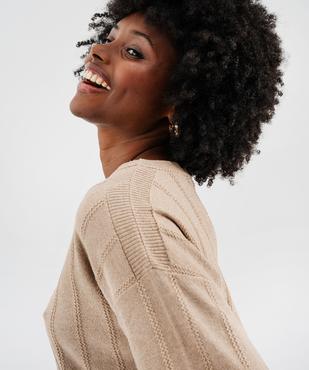 Pull en maille fine texturée et pailletée femme vue2 - GEMO(FEMME PAP) - GEMO