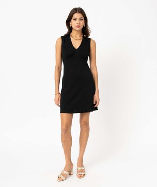 Robe empire courte sans manches unie femme vue1 - GEMO(FEMME PAP) - GEMO