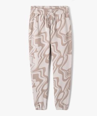 Pantalon de jogging fille imprimé avec intérieur molletonné vue1 - GEMO (JUNIOR) - GEMO