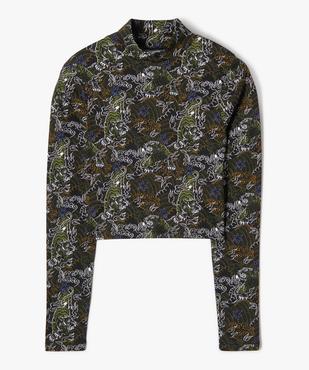 Tee-shirt à manches longues à col montant imprimé fille vue1 - GEMO 4G FILLE - GEMO