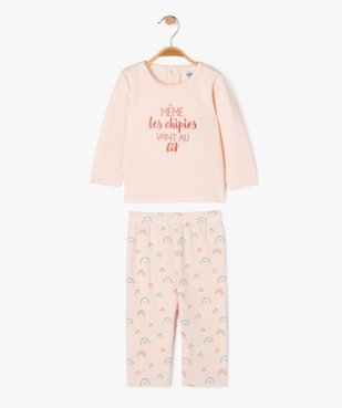 Pyjama en velours 2 pièces bébé fille vue1 - GEMO 4G BEBE - GEMO