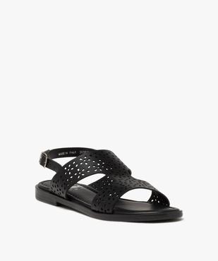 Sandales femme unies casual dessus ajouré vue3 - GEMO (CASUAL) - GEMO