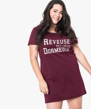 Chemise de nuit à manches courtes avec motifs femme grande taille vue1 - GEMO 4G FEMME - GEMO