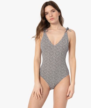 Maillot de bain femme une pièce à motifs tachetés vue1 - GEMO (PLAGE) - GEMO