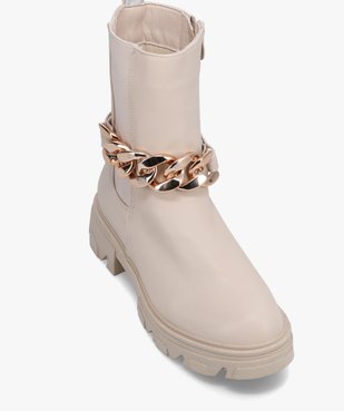 Boots femme à semelle crantée et chaine décorative – Claudia Ghizzani vue6 - SANS MARQUE - GEMO