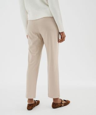 Pantalon droit en maille extensible à chevrons femme  vue3 - GEMO(FEMME PAP) - GEMO
