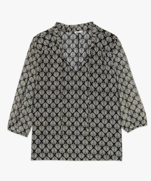Blouse grande taille à manches longues en voile femme vue4 - GEMO (G TAILLE) - GEMO