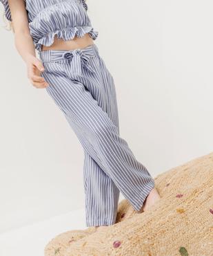Pantalon fluide à rayures coupe ample fille vue5 - GEMO 4G FILLE - GEMO