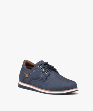 Derbies garçon unis à lacets avec semelle à liseré vue2 - BUGGY - GEMO