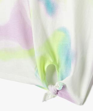 Tee-shirt manches courtes loose tie-and-dye fille vue2 - GEMO 4G FILLE - GEMO