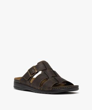 Mules confort à larges brides et semelle intérieure cuir moelleuse homme vue2 - G'FLEX - GEMO