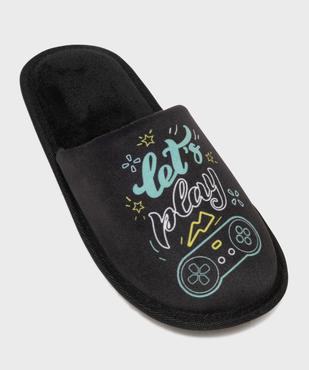 Chaussons en velours forme mules imprimés garçon vue5 - GEMO (ENFANT) - GEMO