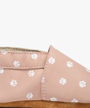 Chaussons bébé fille dessus en cuir imprimé pattes de chat vue6 - GEMO (ENFANT) - GEMO