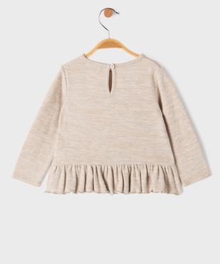 Pull en maille souple, douce et extensible avec basque bébé fille vue3 - GEMO(BEBE DEBT) - GEMO