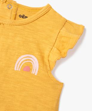 Combishort avec volants aux emmanchures bébé fille (lot de 3) vue2 - GEMO(BB COUCHE) - GEMO