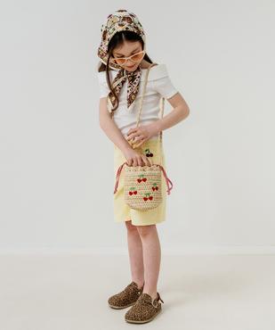 Tee-shirt manches courtes avec col Bardot fille vue5 - GEMO 4G FILLE - GEMO