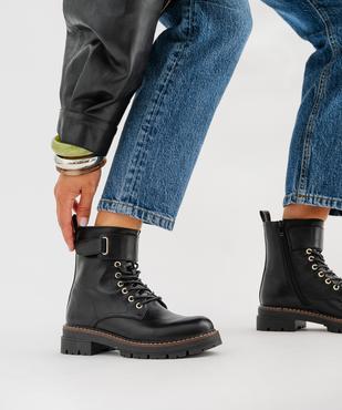 Boots montantes look rangers à épaisse semelle crantée femme vue7 - 5 MILES - GEMO