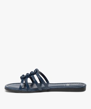 Mules femme à talon plat et fines brides nouées vue3 - GEMO (CASUAL) - GEMO