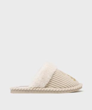 Chaussons mules en velours côtelé fille - LuluCastagnette vue1 - LULUCASTAGNETTE - GEMO