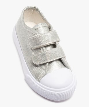 Baskets bébé fille unies à paillettes avec scratch vue5 - GEMO(BEBE DEBT) - GEMO