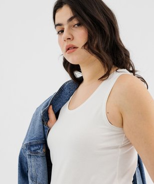 Débardeur femme grande taille uni en coton extensible vue7 - GEMO 4G GT - GEMO